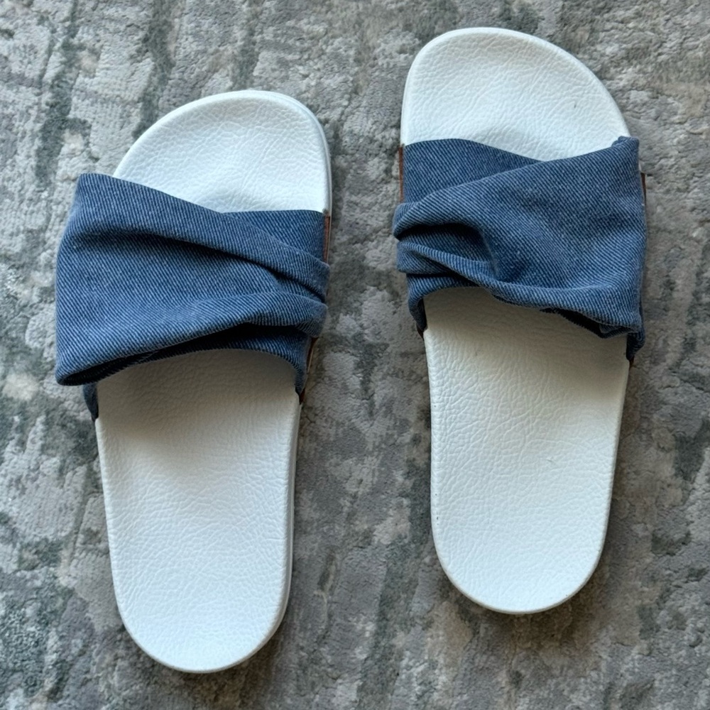 Robert Clergerie Paris Wendy Denim Pool Sandals Women’s US 6/6.5 Designer Slides - Picture 3 of 13